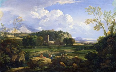 Kilátás a római Campagna-ra (olaj, vászon) alkotó: Gaspard Poussin Dughet