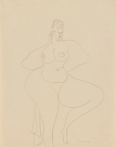 (Meztelen táncosnő drapériával) alkotó: Gaston Lachaise