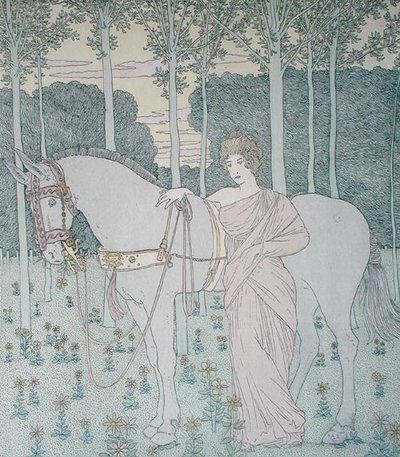 Nausicaa, illusztráció az Odüsszeia 6. könyvéből, Lecomte de l