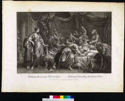 Andromache, aki Hector halálát siránkozik, Domenico Cunego metszet, 1764 alkotó: Gavin after Hamilton