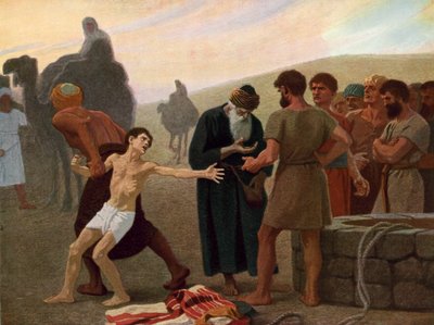 Józsefet rabszolgának adják féltékeny testvérei, 1940 körül (színes litó) alkotó: Gebhard Fugel