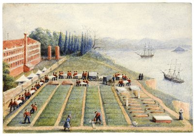 A temető a Scutari-i Általános Kórházban, 1855. április alkotó: General E.W. Wray