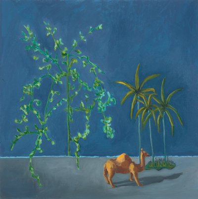 Teve és két fa, 2019 (olaj, tábla) alkotó: Genevieve French