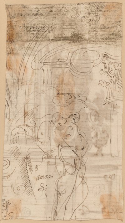 Építészeti tanulmány egy Atlantiddal alkotó: Genoese 17th Century