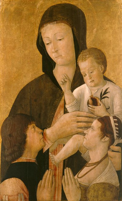 Német: Maria mit dem Kind und einem Stifterpaar Madonna gyermekkel és két adományozóval alkotó: Gentile Bellini