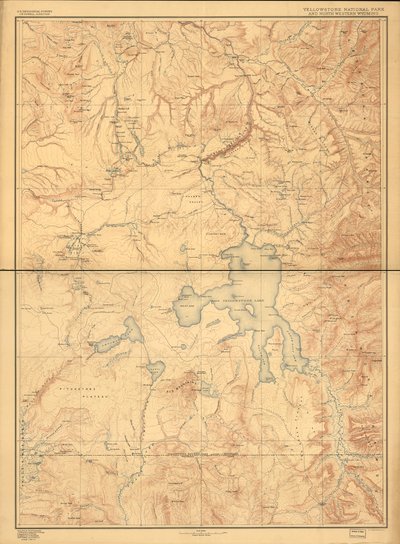 Yellowstone Nemzeti Park és Wyoming északnyugati része. alkotó: Geological Survey
