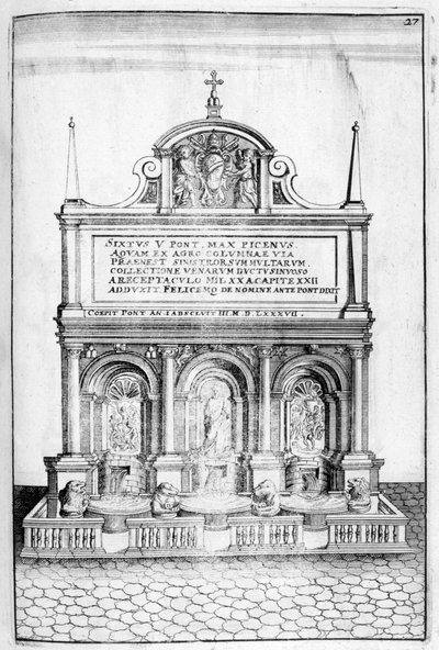 Szökőkútterv, 1664 alkotó: Georg Andreas Bockler