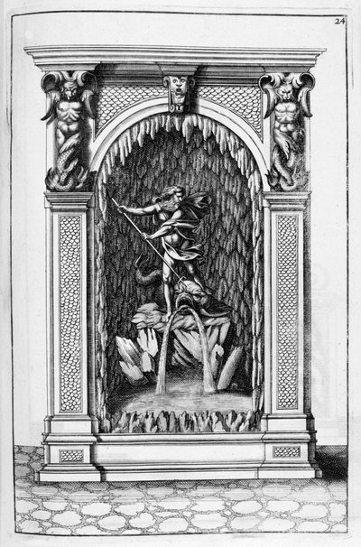 Szökőkút, barlangrajz, 1664. alkotó: Georg Andreas Bockler