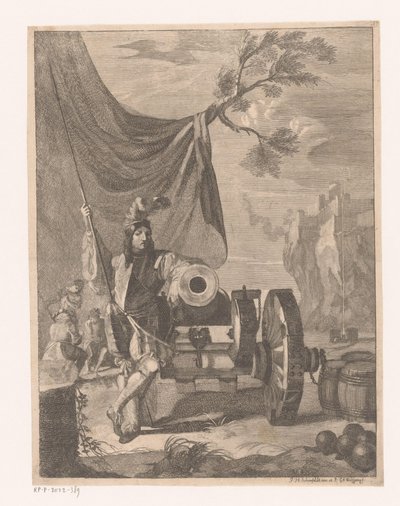 Tüzér egy ágyúnál alkotó: Georg Andreas Wolfgang