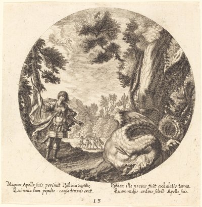 Apollo megöli a Pythont alkotó: Georg Andreas Wolfgang the Elder