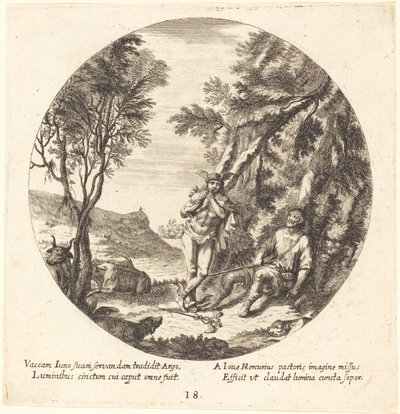 Mercury elalszik Argost alkotó: Georg Andreas Wolfgang the Elder