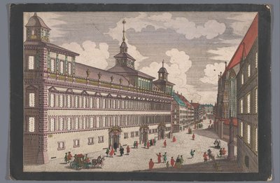 Kilátás a városházára Nürnbergben Das Rathhauß zu Nürnberg gegen dem Marckt alkotó: Georg Balthasar Probst (possibly)