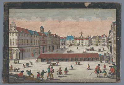 Kilátás a wroclawi Só térre délről nézve Der Saltz Ring, oder Plaz in Breslau gegen Mittag anzusehen (cím a tárgyon) alkotó: Georg Balthasar Probst (possibly)