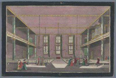 Kilátás a Kerk van de Broedergemeente belsejére Zeistben A testvérközösség találkozóhelye Zeyst von Innenben alkotó: Georg Balthasar Probst (possibly)