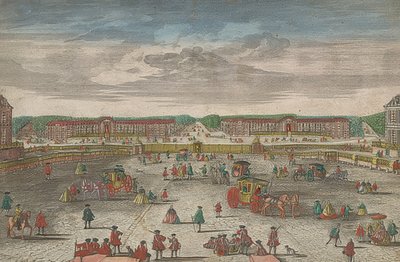 Kilátás a Versailles-i palota istállóira alkotó: Georg Balthasar Probst