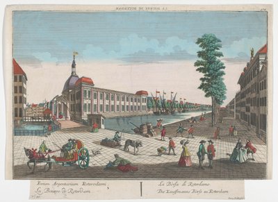 Kilátás a rotterdami tőzsdére Die Kauffmanns Börse zu Roterdam (cím a tárgyon) Rotterdam (sorozat címe) alkotó: Georg Balthasar Probst