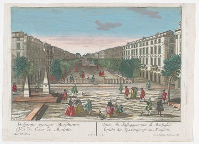 Kilátás a marseille-i sétányra Kilátás a marseille-i sétákra (cím a tárgyon) Marseille (sorozat címe) alkotó: Georg Balthasar Probst