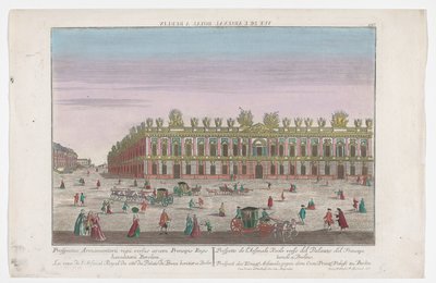 Kilátás a Zeughausra Berlinben Prospect des Koenigl. Arsenals, gegen dem Cron.Prinzl. Berlini palota (cím a tárgyon) Berlin (sorozat címe) alkotó: Georg Balthasar Probst