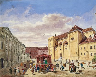 Kilátás Freyungra, Bécsben alkotó: Georg Balthasar Probst