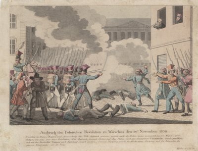 A lengyel forradalom kitörése Varsóban 1830 novemberében alkotó: Georg Benedikt Wunder