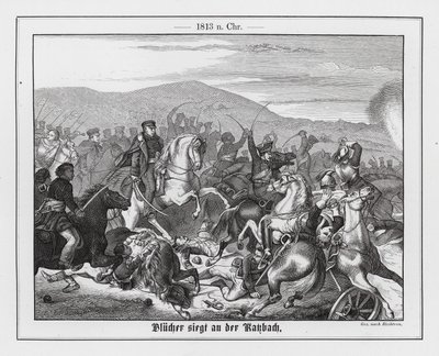 Blucher és a poroszok győzelme a franciák felett a katzbachi csatában alkotó: Georg Bleibtreu