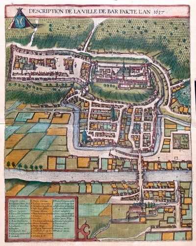 Bar le Duc, Franciaország - Georg Braun "Civitates Orbis Terrarum" című művében, Köln 1617. alkotó: Georg Braun