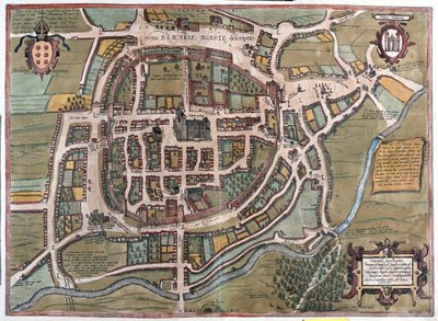 Braga, Portugália - Georg Braun "Civitates Orbis Terrarum" című művében, Köln, 1617. alkotó: Georg Braun