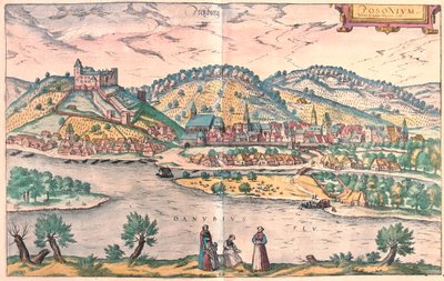 Pozsony, Szlovákia - Georg Braun "Civitates Orbis Terrarum" című művében, Köln 1617. alkotó: Georg Braun