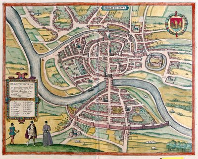 Bristol - Nagy-Britannia, Georg Braun "Civitates Orbis Terrarum" című művében, Köln 1617. alkotó: Georg Braun