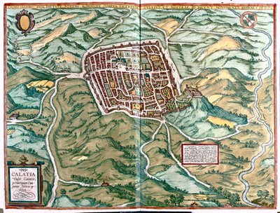 Caiazzo, Olaszország - Georg Braun "Civitates Orbis Terrarum" című művében, Köln 1617. alkotó: Georg Braun