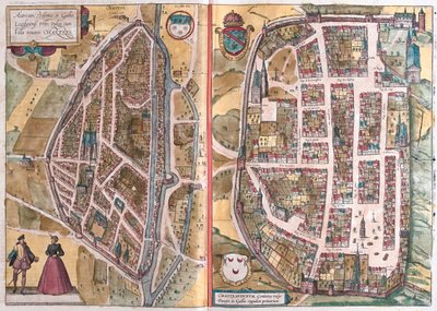 Chartres, Franciaország, Georg Braun "Civitates Orbis Terrarum" című művében, Köln, 1617, alkotó: Georg Braun