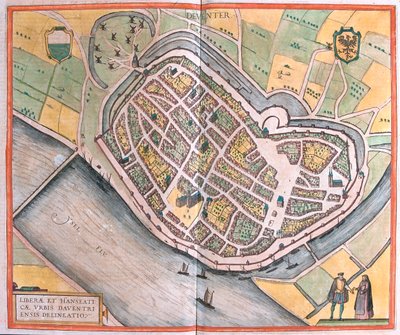 Deventer, Hollandia - Georg Braun "Civitates Orbis Terrarum" című művében, Köln 1617. alkotó: Georg Braun