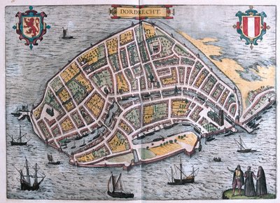 Dordrecht, Hollandia - Georg Braun "Civitates Orbis Terrarum" című művében, Köln 1617. alkotó: Georg Braun