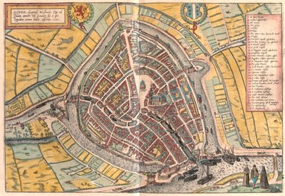 Goude, Hollandia - Georg Braun "Civitates Orbis Terrarum" című művében, Köln 1617. alkotó: Georg Braun