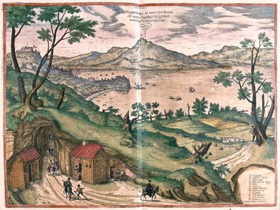 A Nápolyi-öböl és a Vesuvio - Georg Braun "Civitates Orbis Terrarum" című művében, Köln 1617. alkotó: Georg Braun