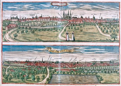 Hildescheim, Németország - Georg Braun "Civitates Orbis Terrarum" című művében, Köln 1617. alkotó: Georg Braun