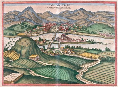 Kostajnica, Horvátország - Georg Braun, Köln 1617, "Civitates Orbis Terrarum" című művében. alkotó: Georg Braun