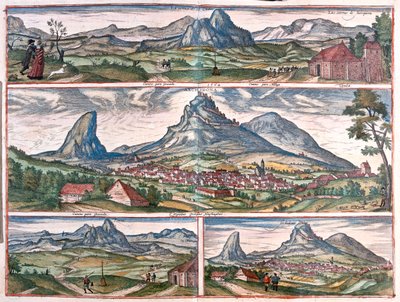 A szerelmesek sziklája - Archidona, Malaga közelében, Spanyolország - Georg Braun "Civitates Orbis Terrarum" című művében, Köln 1617. alkotó: Georg Braun