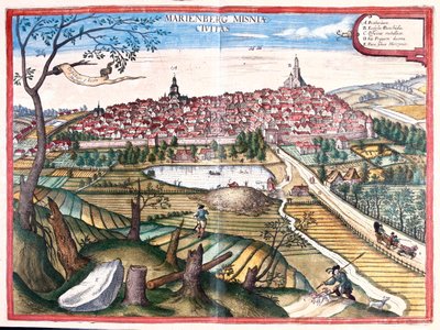 Marienberg, Németország - Georg Braun "Civitates Orbis Terrarum" című művében, Köln 1617. alkotó: Georg Braun