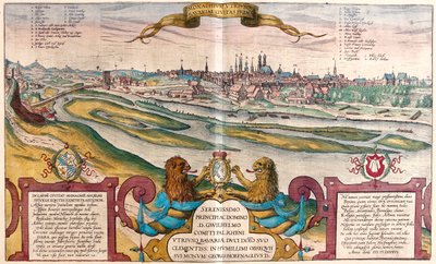 München, Németország - Georg Braun "Civitates Orbis Terrarum" című művében, Köln 1617. alkotó: Georg Braun