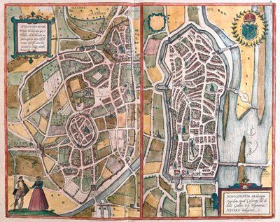 Nevers, Franciaország, Georg Braun "Civitates Orbis Terrarum" című művében, Köln 1617. alkotó: Georg Braun