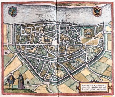 Nijmegen - Hollandia, Georg Braun "Civitates Orbis Terrarum" című művében, Köln 1617. alkotó: Georg Braun