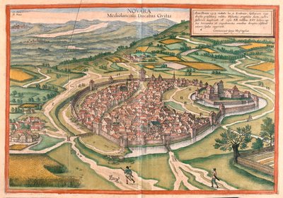 Novara, Olaszország - Georg Braun "Civitates Orbis Terrarum" című művében, Köln 1617. alkotó: Georg Braun