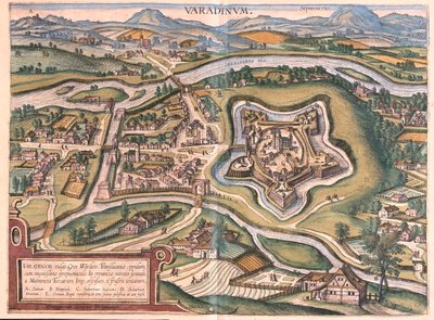 Nagyvárad, Romániában - Georg Braun "Civitates Orbis Terrarum" című művében, Köln 1617. alkotó: Georg Braun