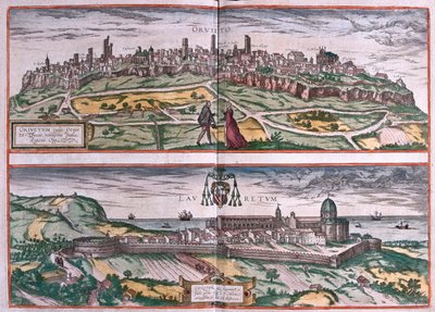 Orvieto - Loreto szentélye, Olaszország - Georg Braun "Civitates Orbis Terrarum" című művében, Köln 1617. alkotó: Georg Braun