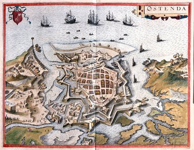 Ostend, Belgium- Georg Braun "Civitates Orbis Terrarum" című művében, Köln 1617. alkotó: Georg Braun
