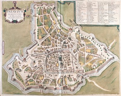 Padova, Olaszország - Georg Braun "Civitates Orbis Terrarum" című művében, Köln 1617. alkotó: Georg Braun