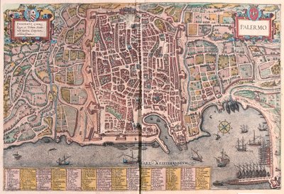 Palermo, Olaszország - Georg Braun "Civitates Orbis Terrarum" című művében, Köln 1617. alkotó: Georg Braun