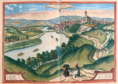 Penig, Németország - Georg Braun "Civitates Orbis Terrarum" című művében, Köln 1617. alkotó: Georg Braun