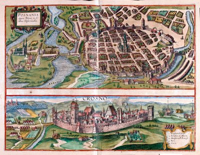 Poznan - Krosno, Lengyelország - Georg Braun "Civitates Orbis Terrarum" című művében, Köln 1617. alkotó: Georg Braun
